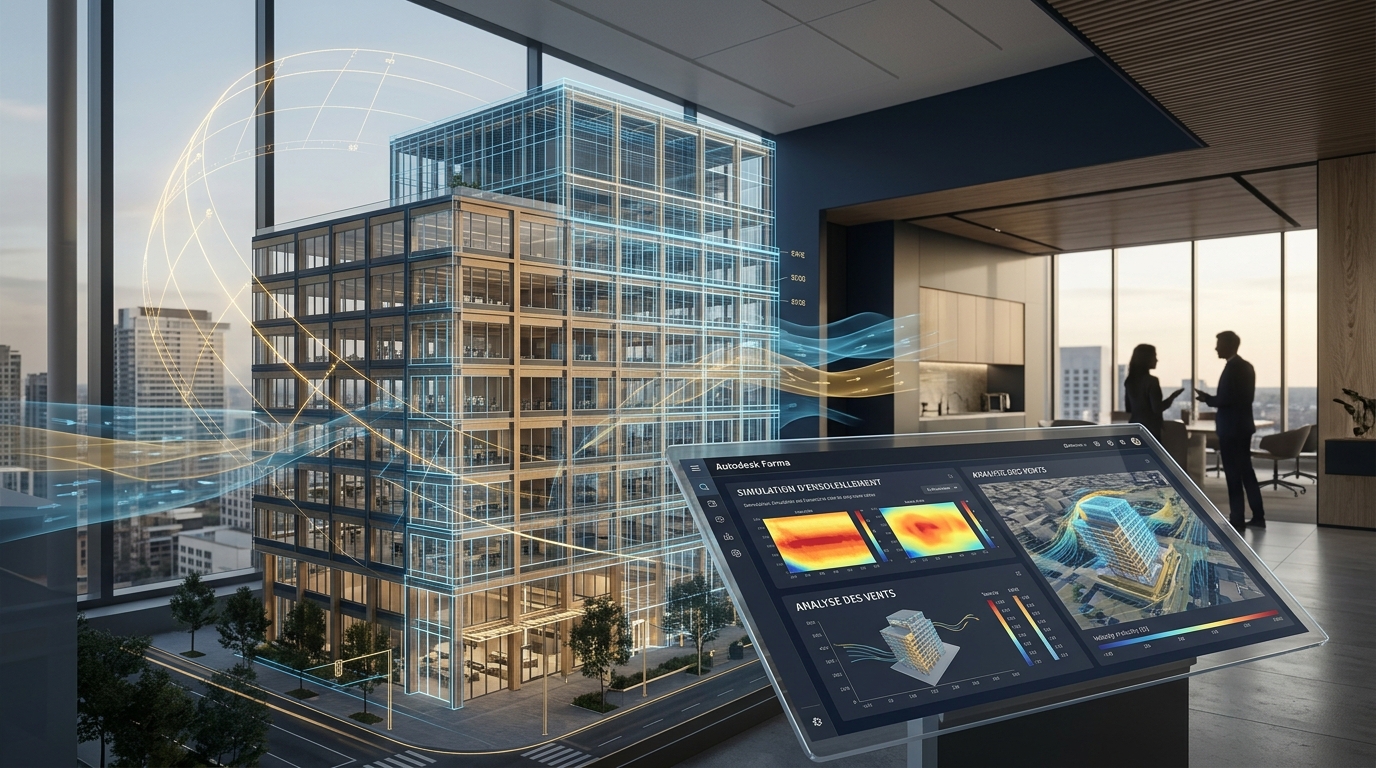 Autodesk Forma pour la pré-conception : ensoleillement et vents